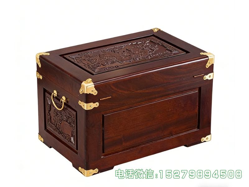东宁县深棕色带提手嫁妆箱