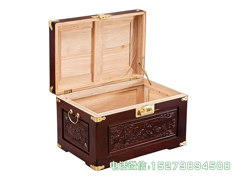 东宁县打开式深棕色嫁妆箱