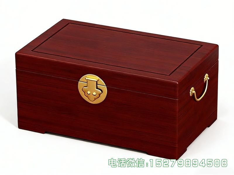 惠民县深红色带提手嫁妆箱