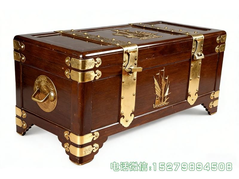 淮北金色装饰帆船嫁妆箱