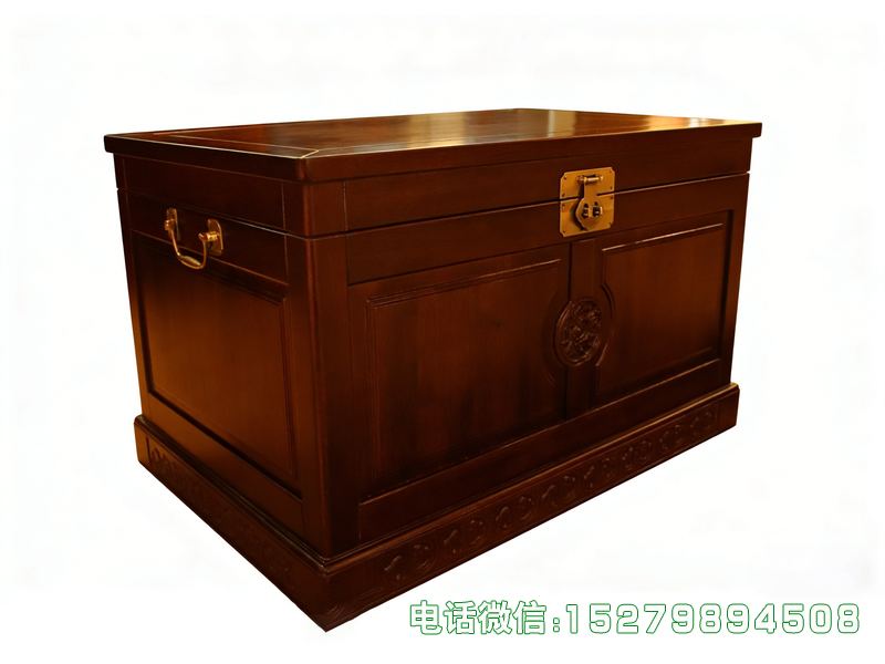 淮北深棕色简约嫁妆箱