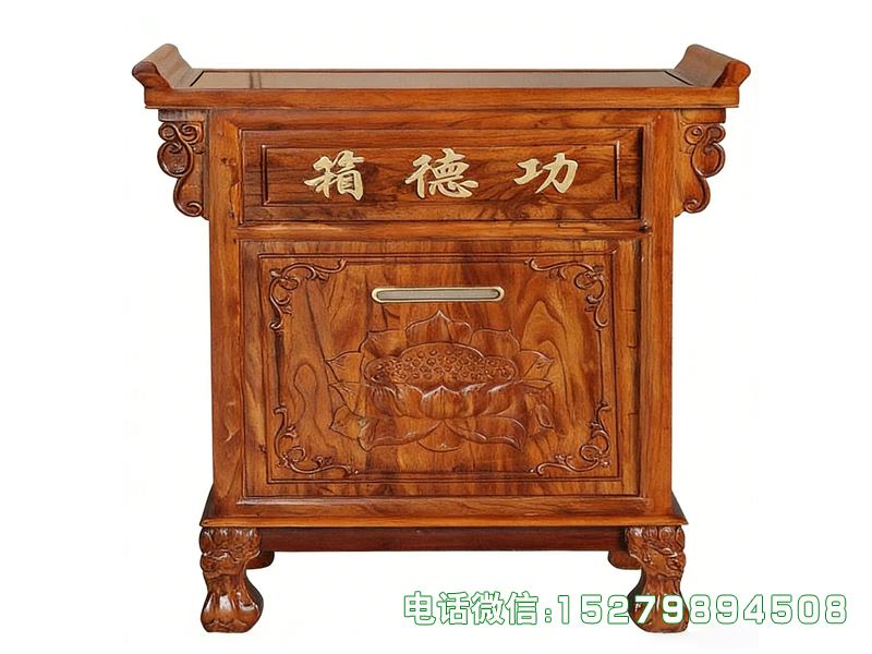 原木色单门功德箱