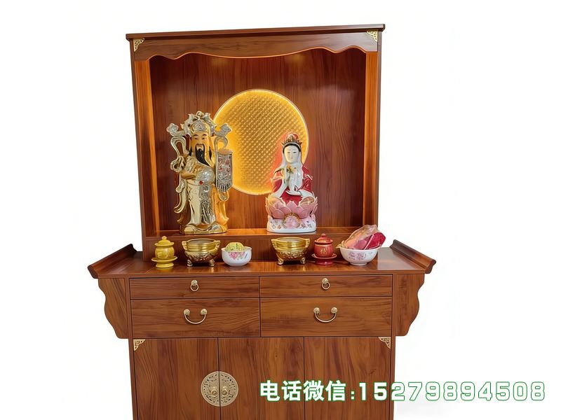 濮阳观音财神背光供桌香案