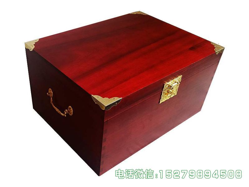 屏边县红色金属角实木箱
