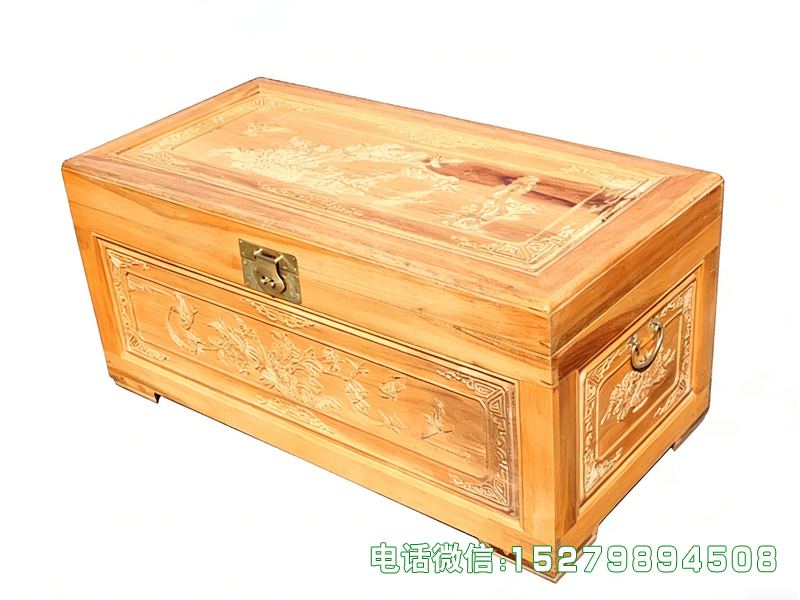 惠民县浅木色花卉图案樟木珠宝箱
