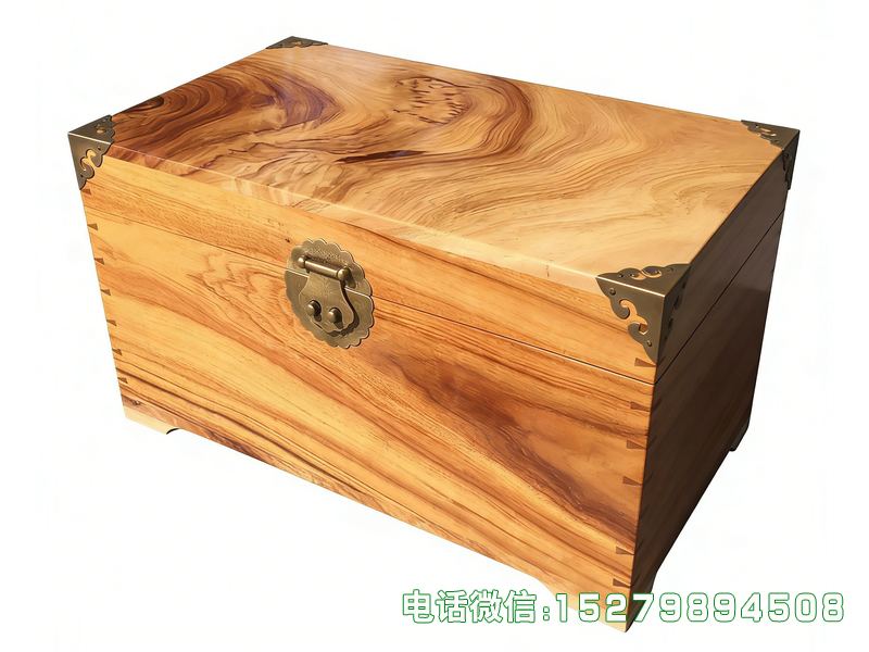 博兴县浅木色天然纹理樟木珠宝箱