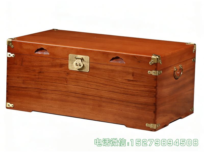 静乐县浅木色扇形镂空实木箱