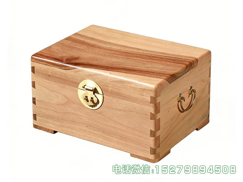 肥乡浅木色提手樟木珠宝箱