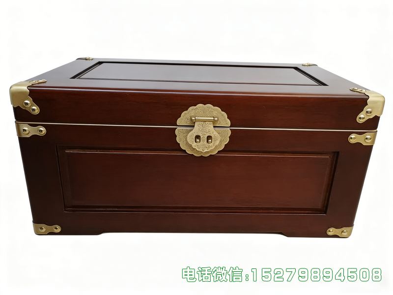 中山深棕色金属角贵重品箱