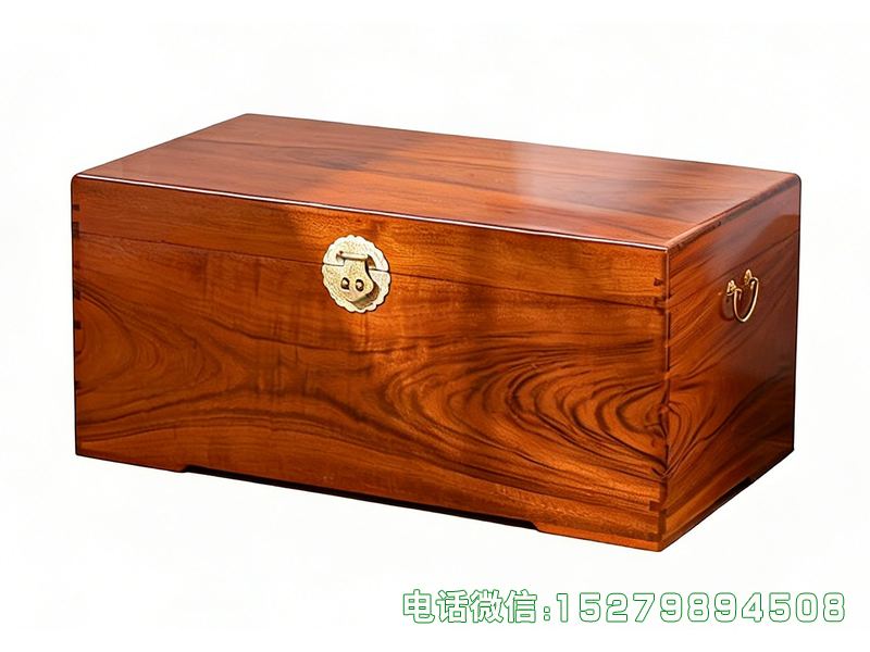 灵寿深棕色花纹贵重物品收纳箱