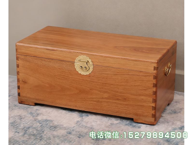灵寿浅木色简约贵重物品收纳箱