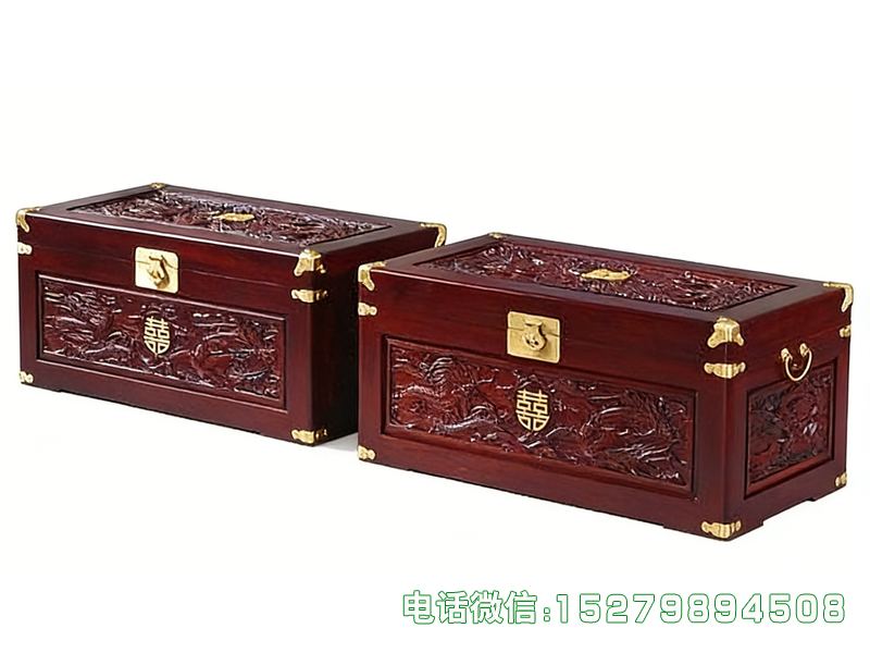 呼图壁县红色龙凤囍字贵重物品收纳箱