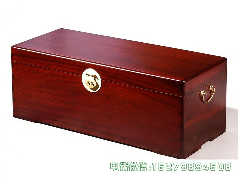 湖州深红色漆面字画箱