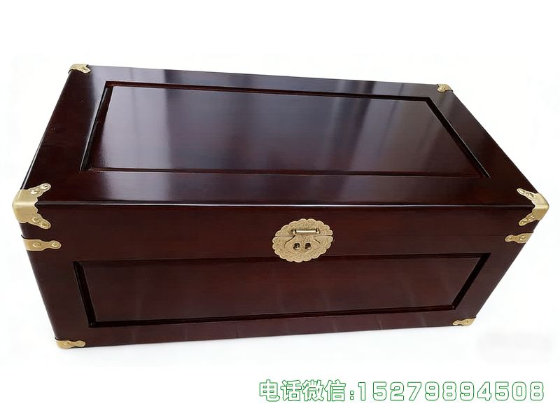 深棕色金属角书画箱