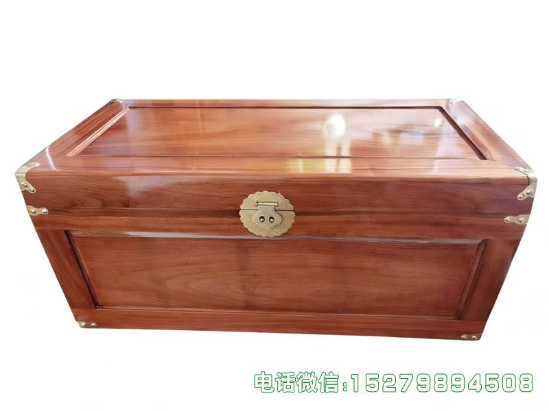 湖州原木色金属角书画箱