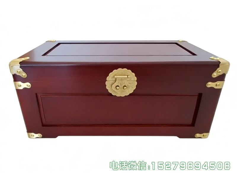 湖州暗红色金属角书画箱