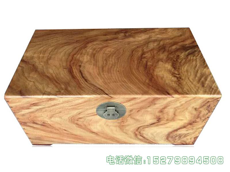 灵寿浅棕色纹理字画箱