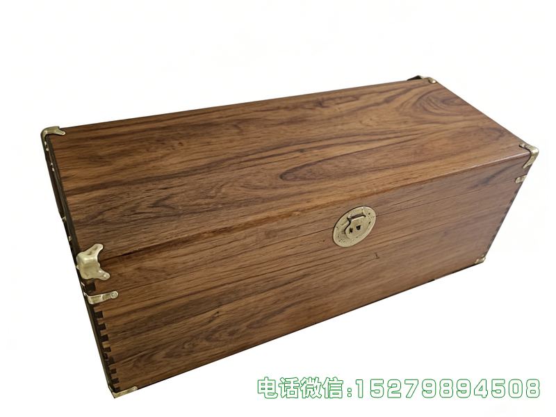 深棕色木纹书画箱