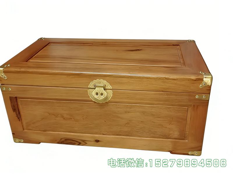 原木色金属角书画箱