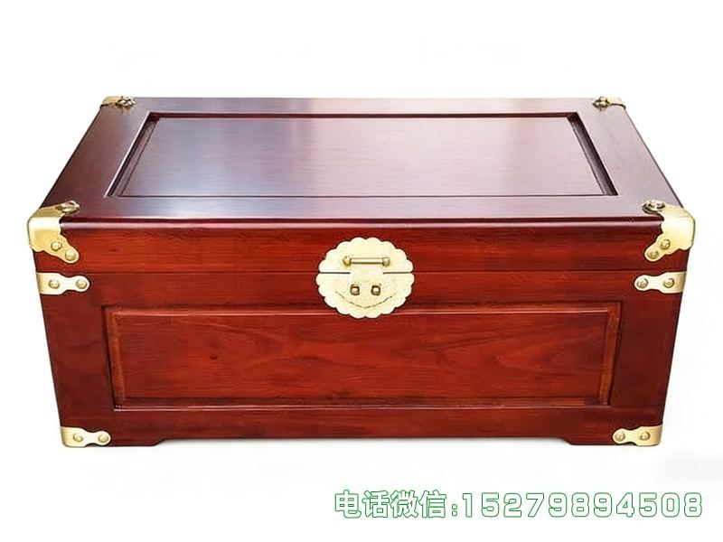 深红色金属角书画箱