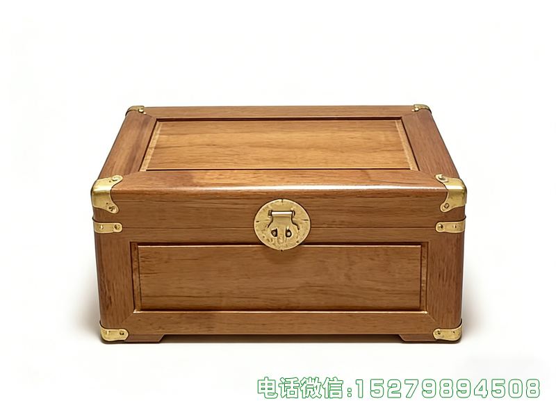 晋城原木色金属角书画箱