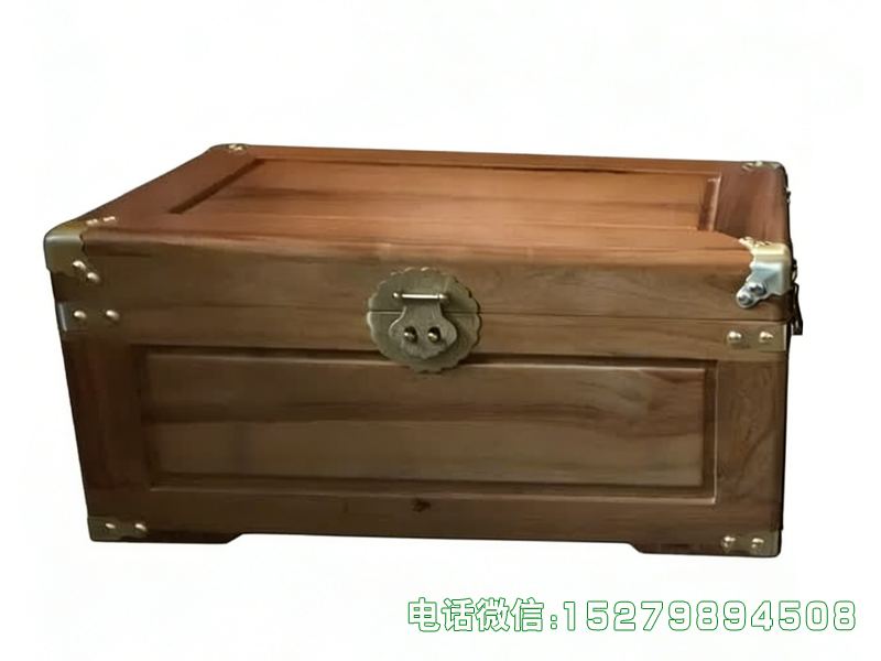 原木色金属角收纳箱
