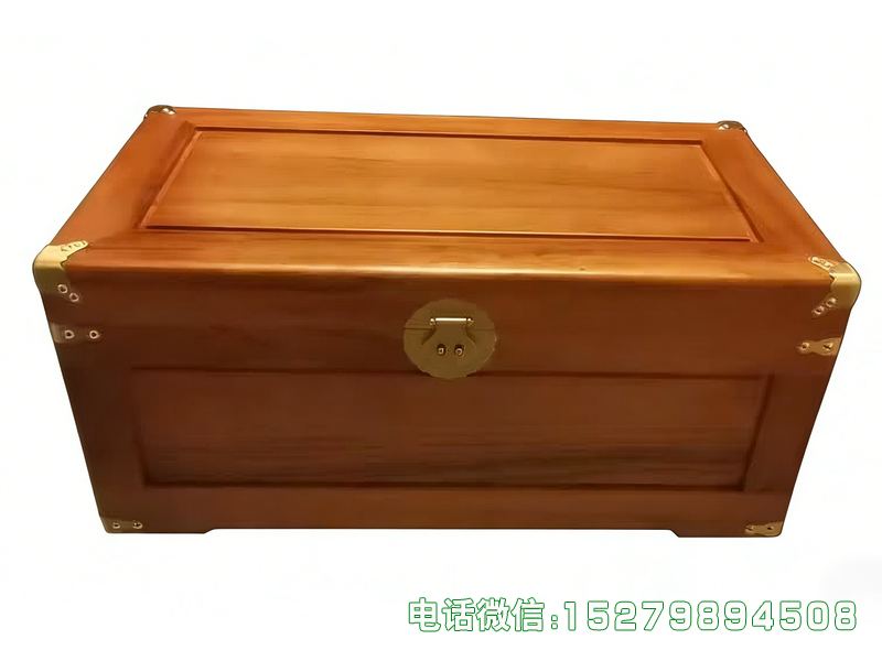 浅棕色金属角书画箱