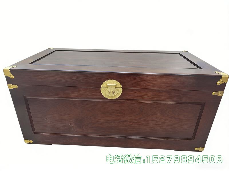 深棕色金属角书画箱