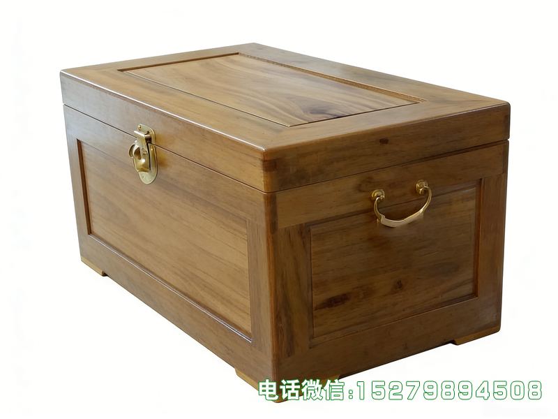 原木色带提手书画箱