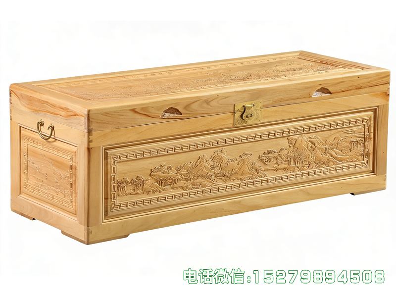 灵寿山水雕刻书画箱